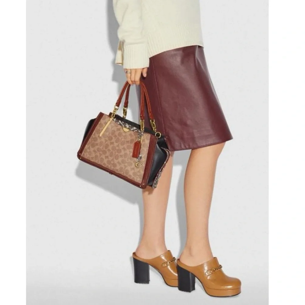 Coach Dreamer 36 signature canvas with refined calf leather and snakeskin - Picture 5 of 15